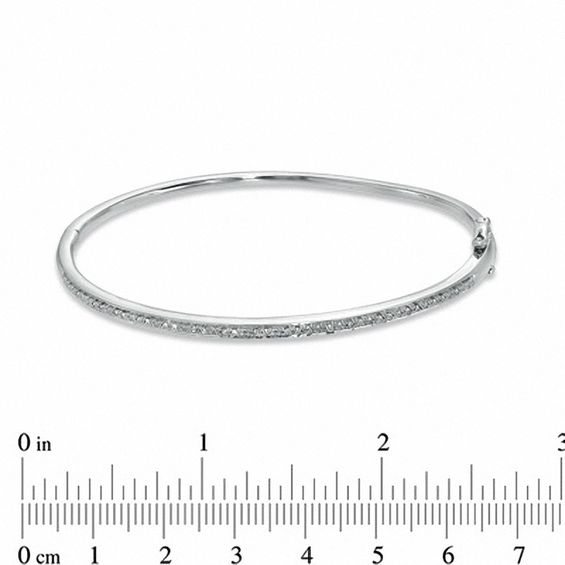 1/7 CT. T.w. Diamond Straight Line Bangle in Sterling Silver