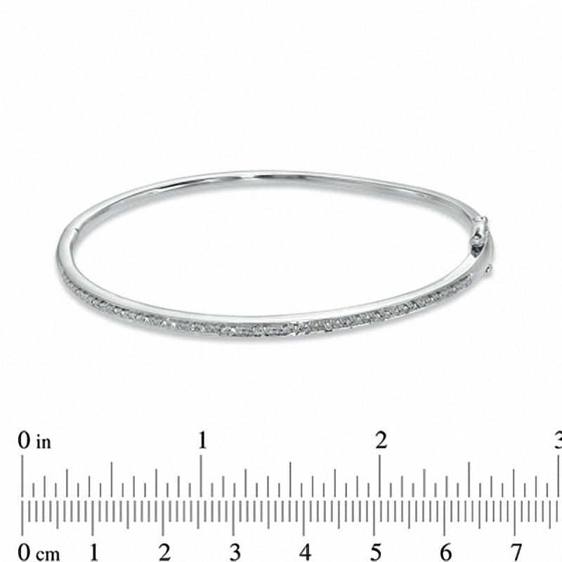 Main Image 2 of 1/7 CT. T.W. Diamond Straight Line Bangle in Sterling Silver