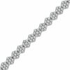 Thumbnail Image 1 of Lab-Created White Sapphire Flower Bracelet in Sterling Silver - 7.25"