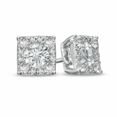 lab created white sapphire earrings