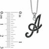Thumbnail Image 2 of 1/4 CT. T.W. Black Diamond "A" Initial Pendant in Sterling Silver