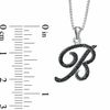 Thumbnail Image 2 of 1/4 CT. T.W. Black Diamond "B" Initial Pendant in Sterling Silver