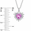 Thumbnail Image 2 of 7.0mm Lab-Created Pink and White Sapphire Heart Pendant in Sterling Silver