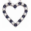 Thumbnail Image 1 of Lab-Created Blue and White Sapphire Heart Pendant in Sterling Silver