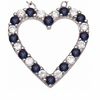 Thumbnail Image 0 of Lab-Created Blue and White Sapphire Heart Pendant in Sterling Silver