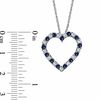 Thumbnail Image 2 of Lab-Created Blue and White Sapphire Heart Pendant in Sterling Silver