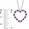 Thumbnail Image 2 of Lab-Created Ruby and White Sapphire Heart Pendant in Sterling Silver