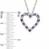 Thumbnail Image 2 of Amethyst and Lab-Created White Sapphire Heart Pendant in Sterling Silver