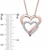 Thumbnail Image 2 of Lab-Created White Sapphire Double Heart Pendant in Sterling Silver and 14K Rose Gold Vermeil