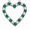 Thumbnail Image 1 of Lab-Created Emerald and White Sapphire Heart Pendant in Sterling Silver