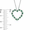 Thumbnail Image 2 of Lab-Created Emerald and White Sapphire Heart Pendant in Sterling Silver