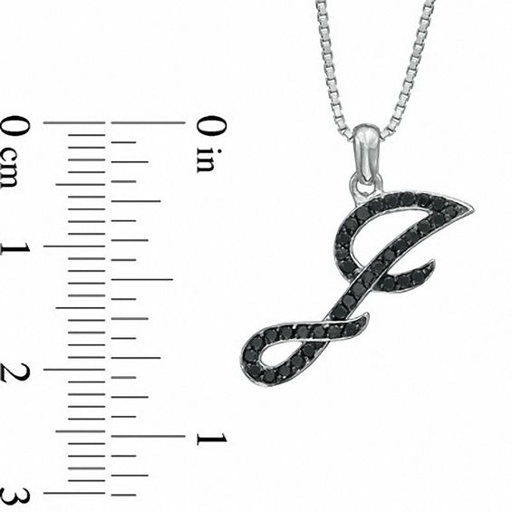1/4 CT. T.w. Black Diamond "J" Initial Pendant in Sterling Silver
