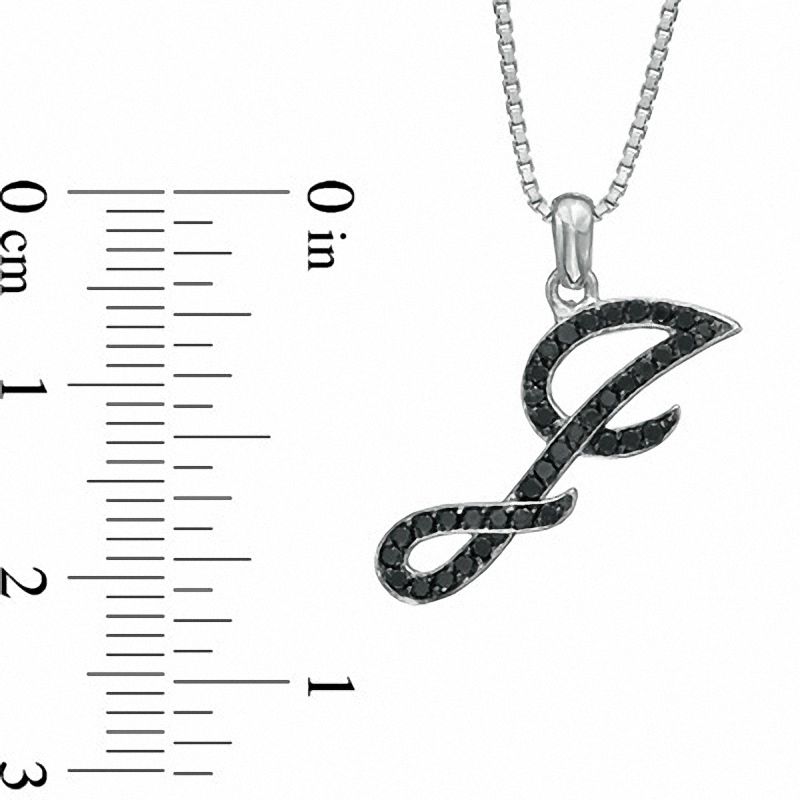 1/4 CT. T.W. Black Diamond "J" Initial Pendant in Sterling Silver