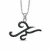Thumbnail Image 1 of 1/4 CT. T.W. Black Diamond "K" Initial Pendant in Sterling Silver