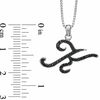 Thumbnail Image 2 of 1/4 CT. T.W. Black Diamond "K" Initial Pendant in Sterling Silver