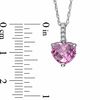 Thumbnail Image 2 of Heart-Shaped Lab-Created Pink and White Sapphire Pendant and Earrings Set in Sterling Silver