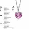 Thumbnail Image 1 of Heart-Shaped Lab-Created Pink and White Sapphire Pendant and Earrings Set in Sterling Silver