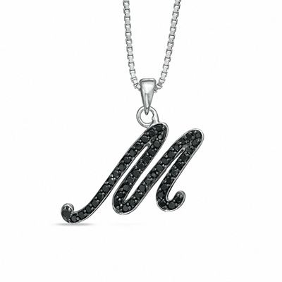 Black Diamond Accent Matchstick Necklace in Sterling Silver | Zales