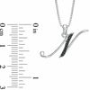 Thumbnail Image 2 of Black Diamond Accent "N" Initial Pendant in Sterling Silver