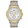 Thumbnail Image 1 of Men's Tissot PRX Chronograph Two-ToneWatch with White Dial (Model: T077.417.22.031.00)