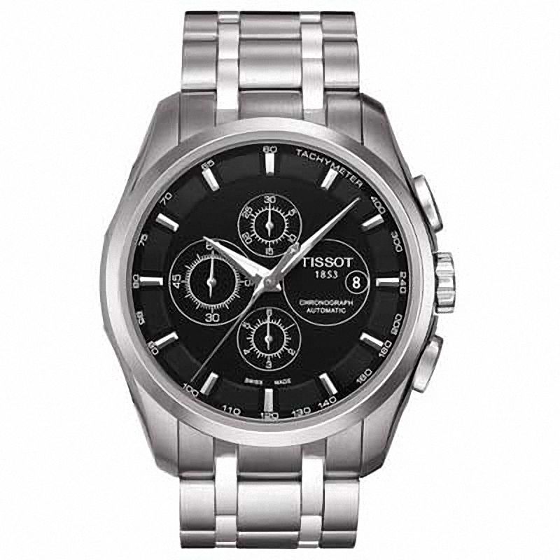 Men's Tissot Couturier Automatic Chronograph Watch with Black Dial (Model: T035.627.11.051.00)