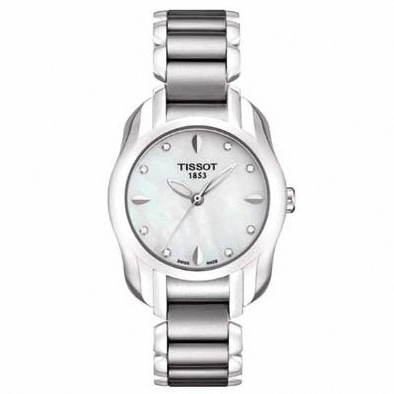 Ladies' Tissot T-Wave Diamond Accent Watch with Mother-of-Pearl Dial (Model: T023.210.11.116.00)