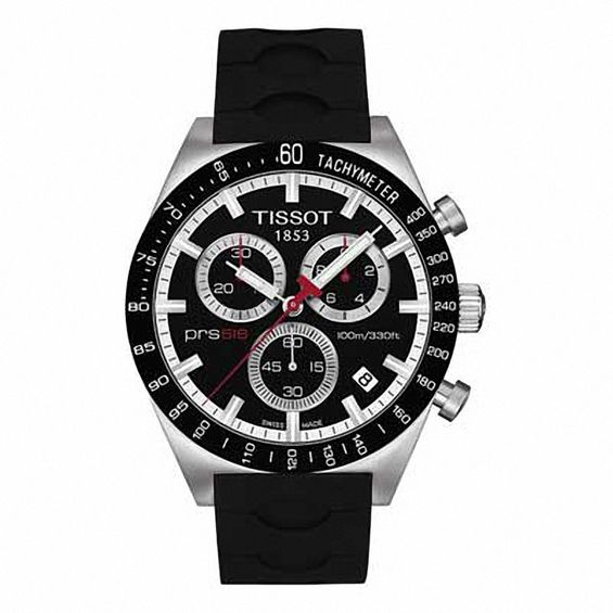 Men's Tissot PRS 516 Chronograph Strap Watch with Black Dial (Model: T044.417.27.051.00)