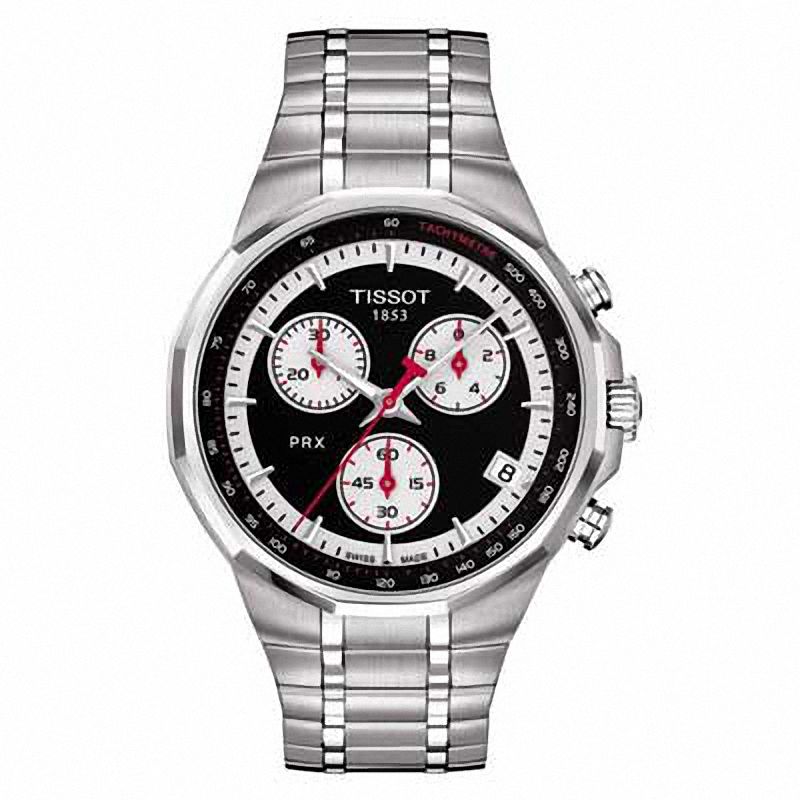 Main Image 1 of Men's Tissot PRX Chronograph Watch with Black Dial (Model: T077.417.11.051.01)