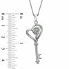 Thumbnail Image 2 of 1/20 CT. T.W. Diamond Tilted Heart Key Pendant in Sterling Silver