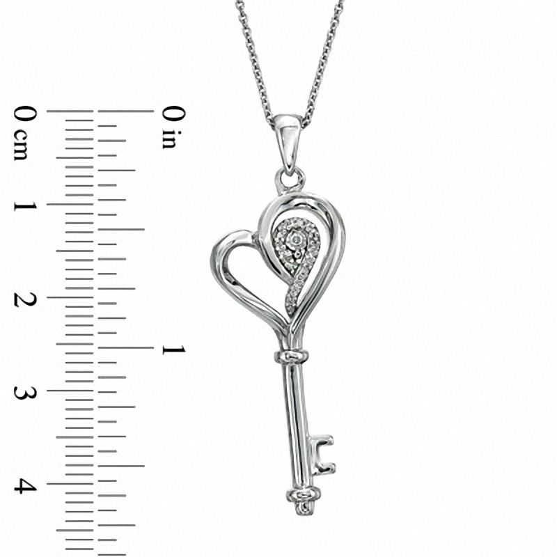 Key Necklace 1/20 ct tw Diamonds Sterling Silver