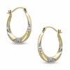 Thumbnail Image 1 of Medium Diamond-Cut Hoop Earrings in 14K Gold