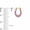 Thumbnail Image 1 of Child's Reversible Rose Crystal Hoop Earrings in 14K Gold