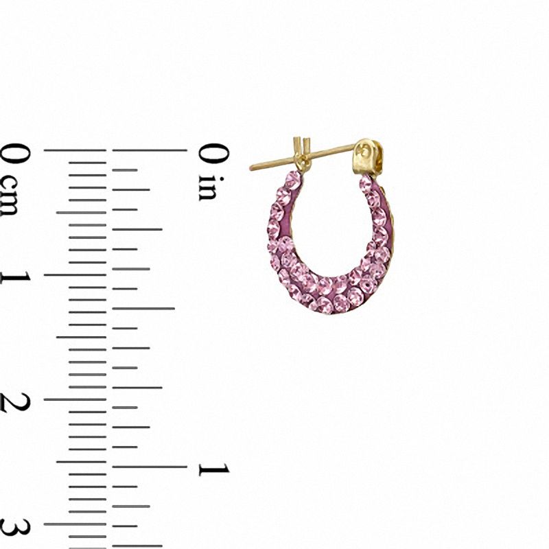 Child's Reversible Rose Crystal Hoop Earrings in 14K Gold