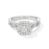 Thumbnail Image 0 of Vera Wang Love Collection 1 CT. T.W. Princess-Cut Diamond Double Frame Twist Engagement Ring in 14K White Gold