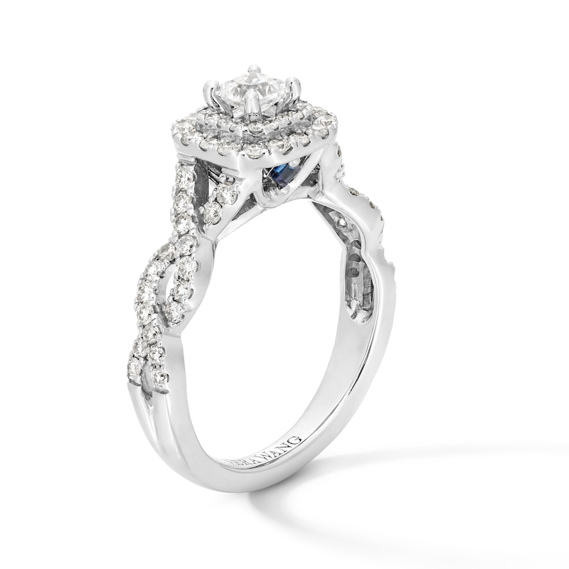 Main Image 3 of Vera Wang Love Collection 1 CT. T.W. Princess-Cut Diamond Double Frame Twist Engagement Ring in 14K White Gold