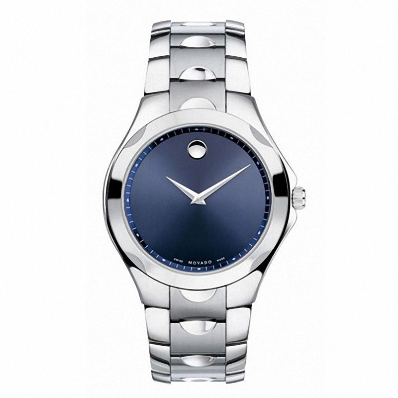 Men's Movado Luno Watch with Blue Dial (Model: 0606380)
