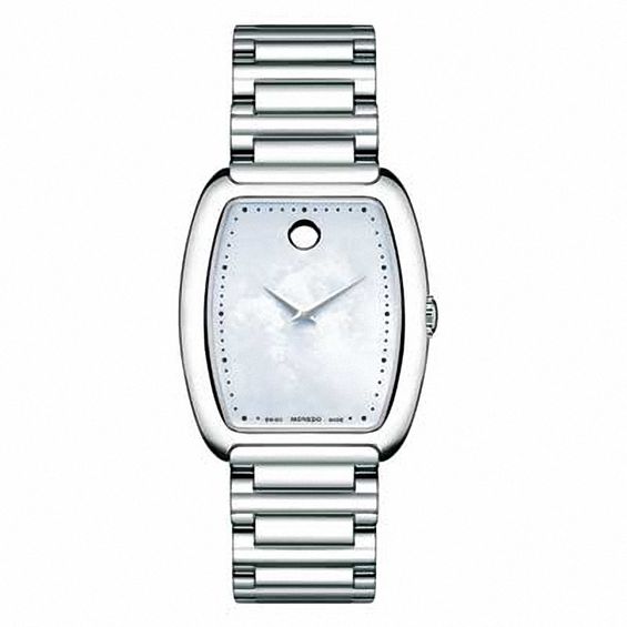 Ladies Movado Concerto Watch with White Mother-of-Pearl Tonneau Dial (Model: 0606547)