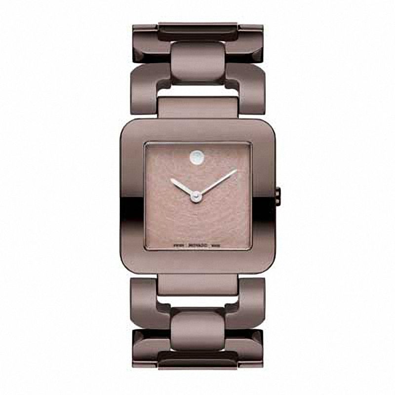 Main Image 1 of Ladies' Movado Luma Brown PVD Stainless Steel Watch with Square Taupe Dial (Model: 0606574)