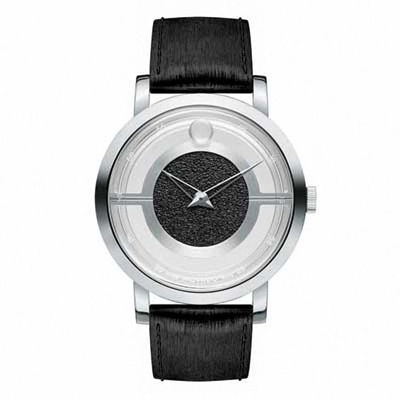 Men's Movado MuseumÂ® Watch with Black Translucent Dial (Model: 0606567)