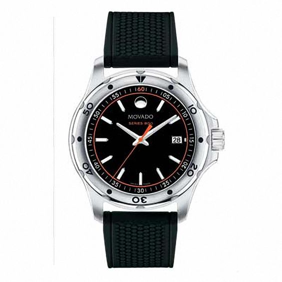 Men's Movado Series 800 Watch with Black Dial (Model: 02600099)
