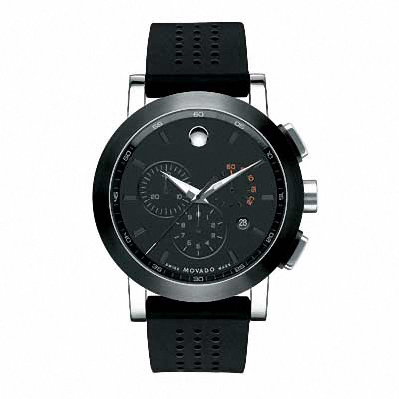 Men's Movado Museum® Black PVD Chronograph Watch with Black Dial (Model: 0606545)