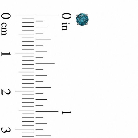 1/4 CT. T.w. Enhanced Blue Diamond Solitaire Stud Earrings in 10K White Gold