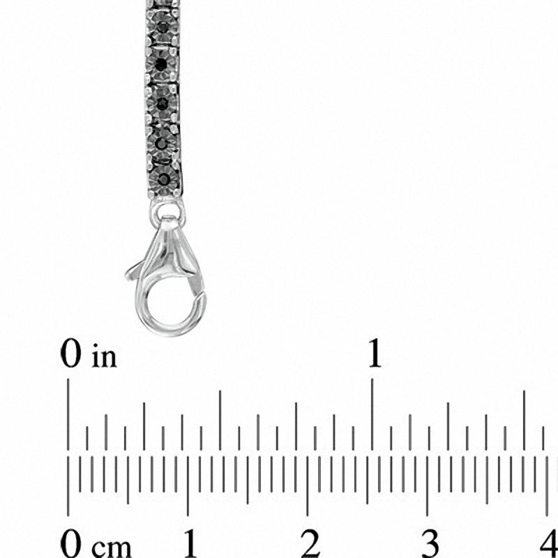 Main Image 2 of 1/2 CT. T.W. Black Diamond Tennis Bracelet in Sterling Silver