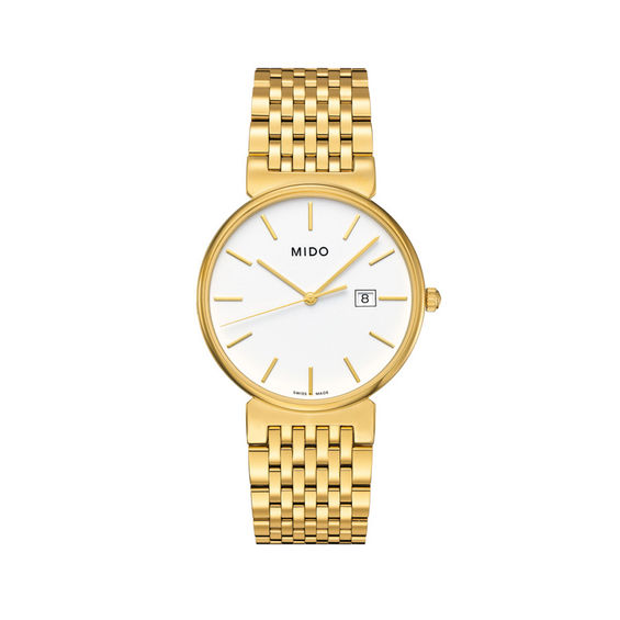 Mido® Dorada Gold-Tone Watch with White Dial (Model: M009.610.33.011.00)