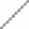 Thumbnail Image 1 of 1/10 CT. T.W. Diamond Open Teardrop Link Bracelet in Sterling Silver