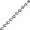 Thumbnail Image 0 of 1/10 CT. T.W. Diamond Open Teardrop Link Bracelet in Sterling Silver