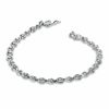 Thumbnail Image 2 of 1/10 CT. T.W. Diamond Open Teardrop Link Bracelet in Sterling Silver