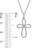 Thumbnail Image 1 of 1/7 CT. T.W. Diamond Looped Cross Pendant in Sterling Silver