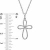 Thumbnail Image 2 of 1/7 CT. T.W. Diamond Looped Cross Pendant in Sterling Silver