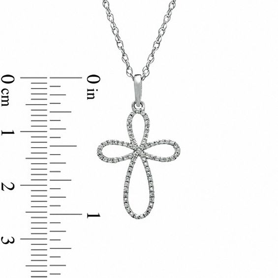1/7 CT. T.w. Diamond Looped Cross Pendant in Sterling Silver